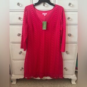 Lilly Pulitzer Vibrant Pink Long Sleeve Dress